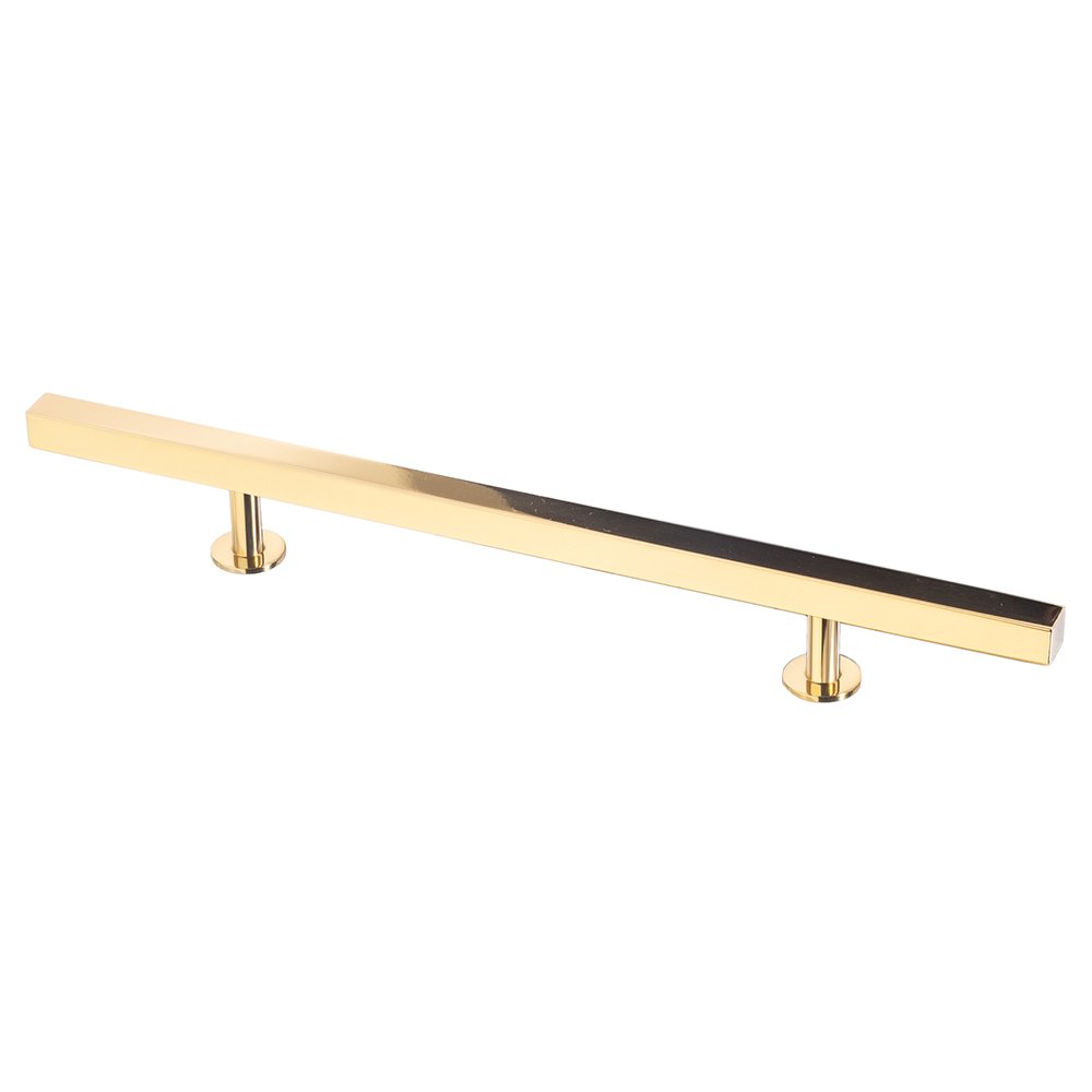 Lewis Dolin 10" (254mm) Centers 14" O/A Square Solid Brass Bar Pull in Polished Brass