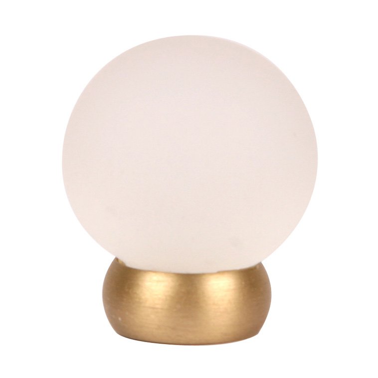 Lewis Dolin 1 1/8" Diameter Glass Knob in Frosted Clear and Brushed Brass