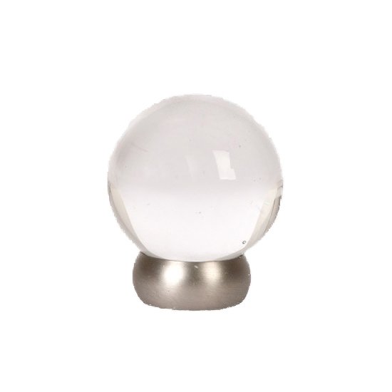 Lewis Dolin 1 1/8" Knob in Transparent Clear/Brushed Nickel