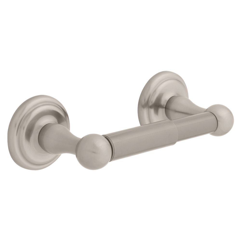 Liberty Hardware Toilet Paper Holder in with Easy Clip Mounting Satin Nickel