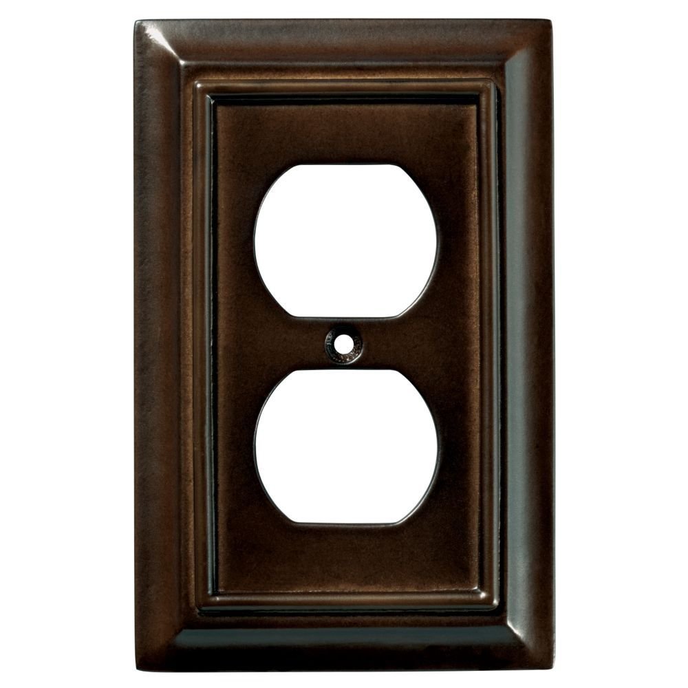 Liberty Hardware Wood Single Duplex Outlet in Espresso