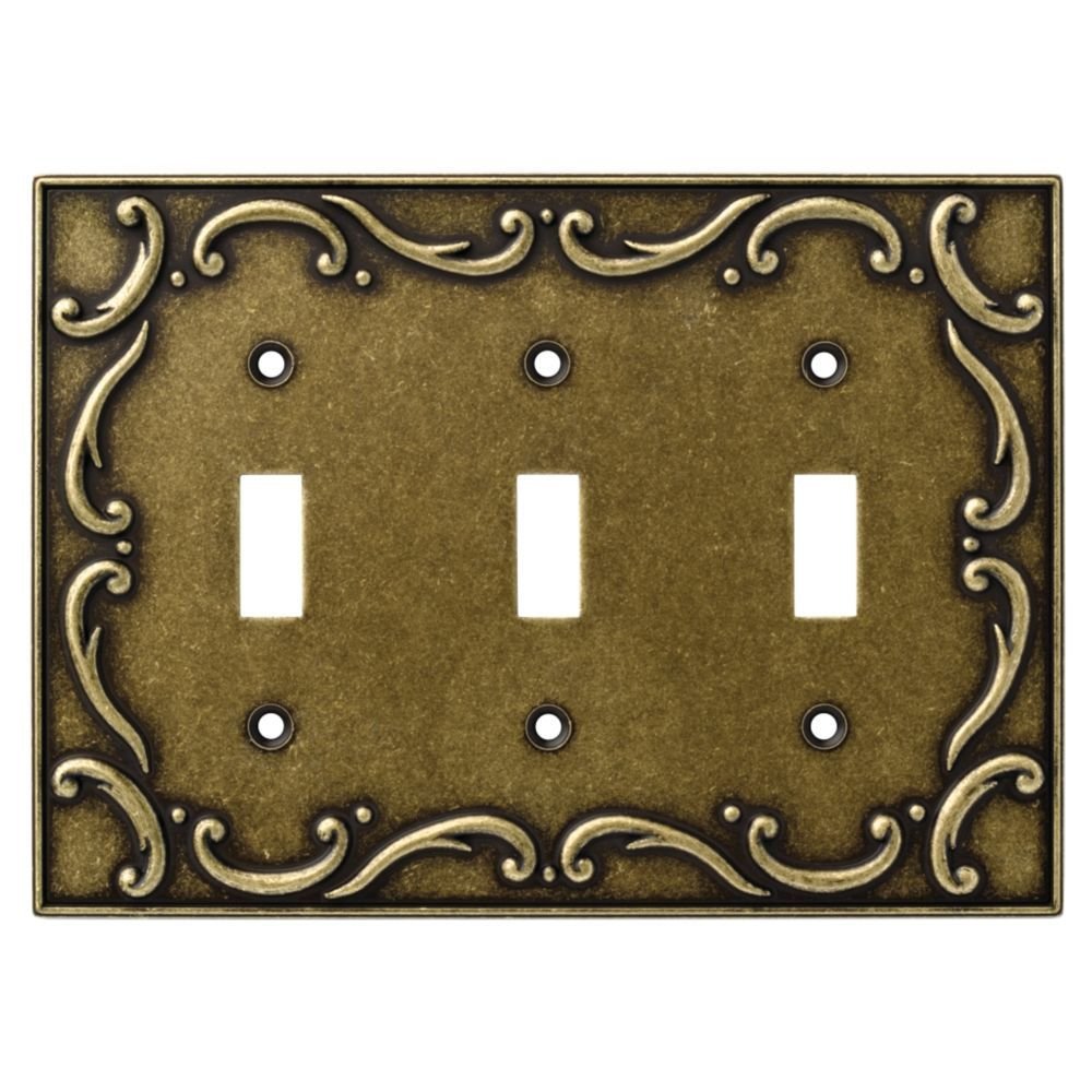 Liberty Hardware Triple Toggle in Burnished Antique Brass