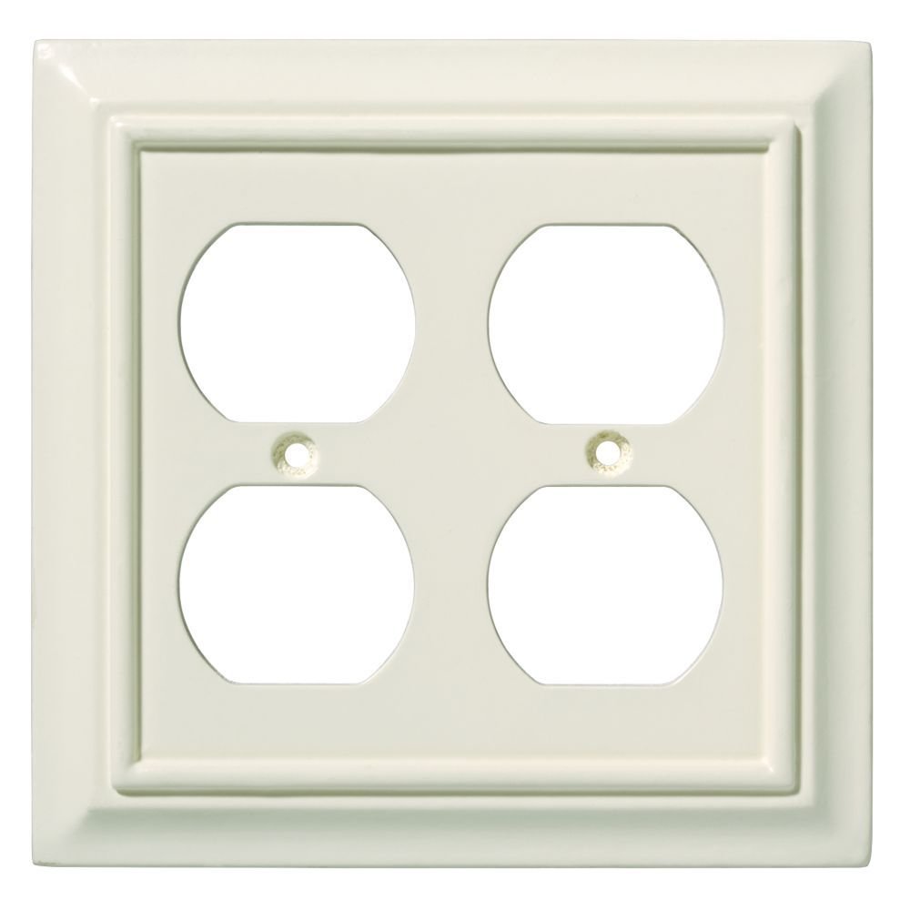 Liberty Hardware Wood Double Duplex Outlet in Light Almond