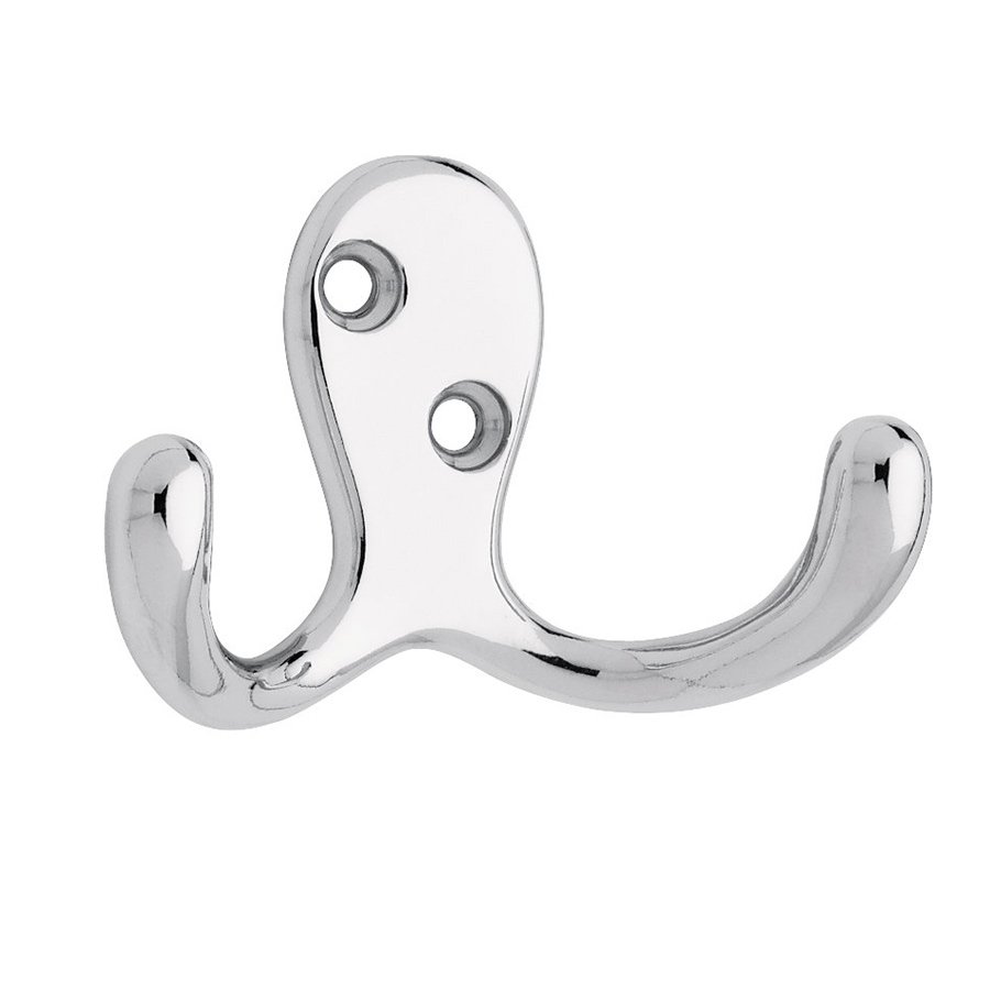 Liberty Hardware Double Prong Robe Hook in Polished Chrome
