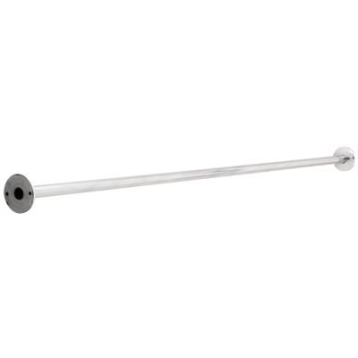 Liberty Hardware 1 x 5' Steel Shower Rod with flanges in Bright Stainless Steel