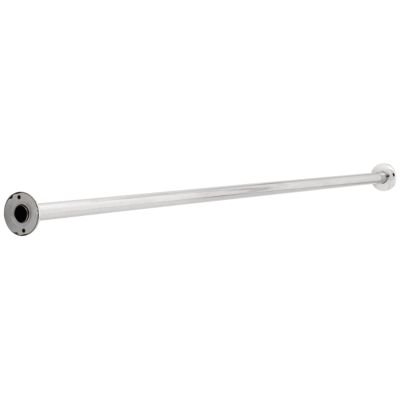 Liberty Hardware 1-1/4 x 5' Steel Shower Rod with Steel Flanges in Bright Stainless Steel