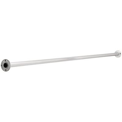 Liberty Hardware 1-1/4 x 6' Steel Shower Rod with Steel Flanges in Bright Stainless Steel