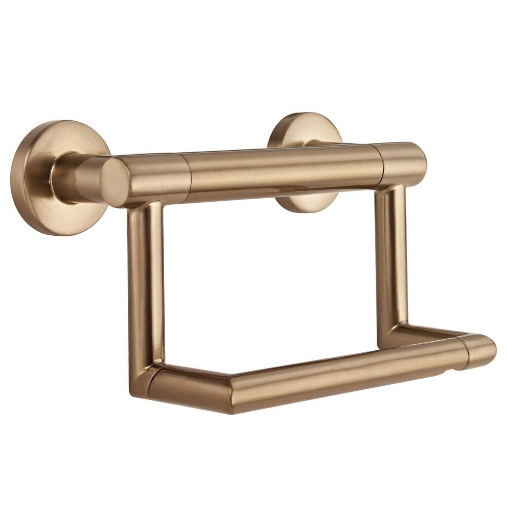 Liberty Hardware Toilet Paper Holder with Assist Bar in Champagne Bronze