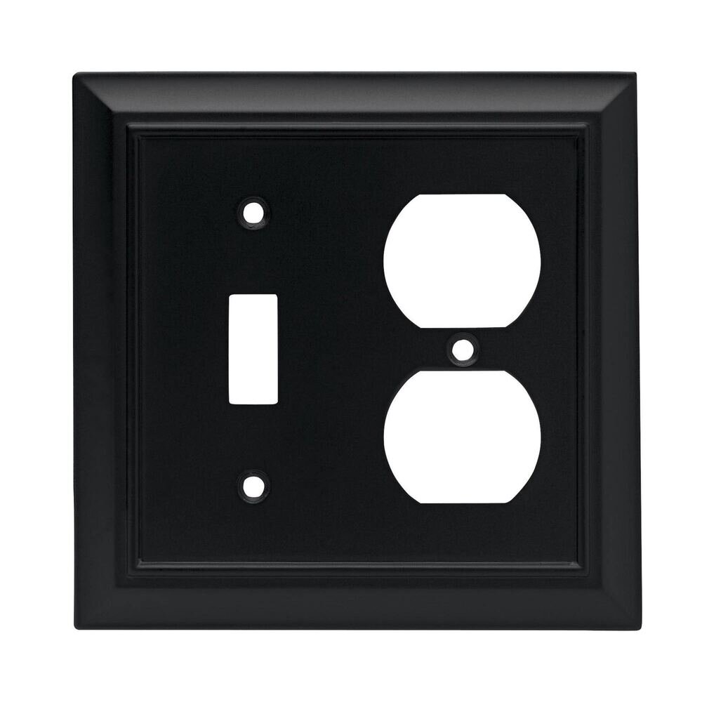 Liberty Hardware Single Switch/Duplex Wall Plate in Flat Black