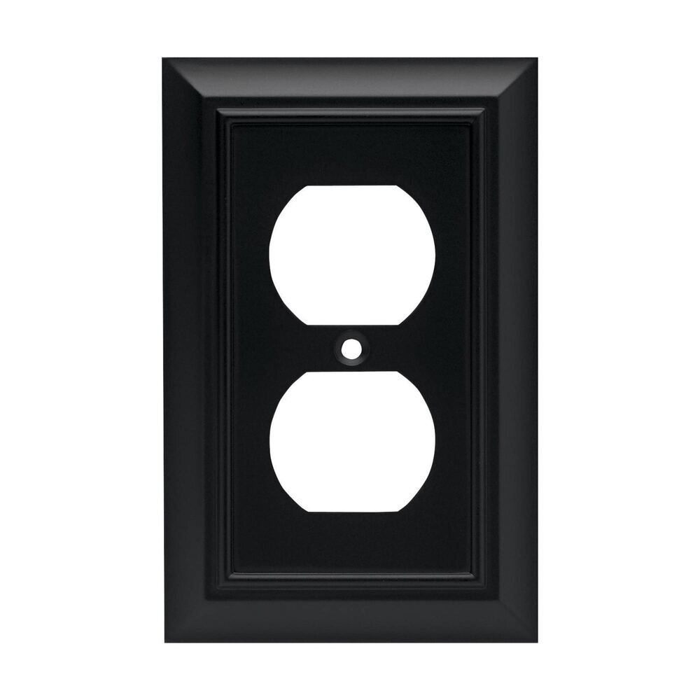 Liberty Hardware Single Duplex Outlet in Flat Black