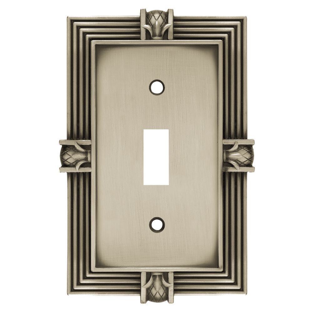 Liberty Hardware Single Toggle Switchplate in Brushed Satin Pewter