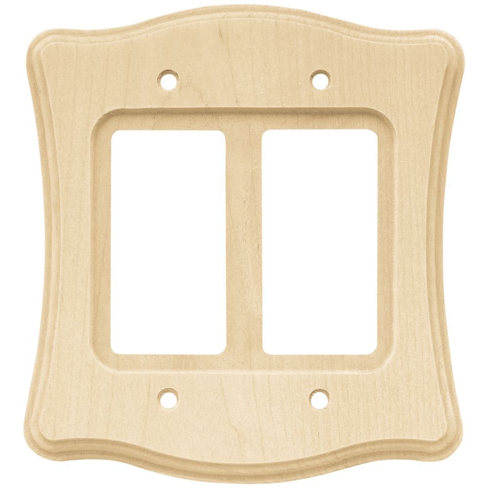 Liberty Hardware Double GFI/Decora in Unfinished Birch Wood