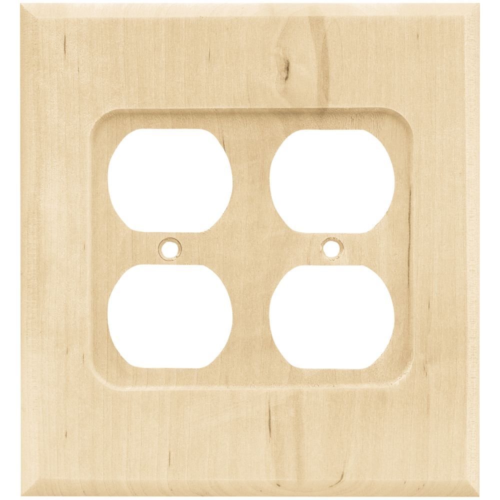 Liberty Hardware Double Duplex Outlet in Unfinished Birch Wood