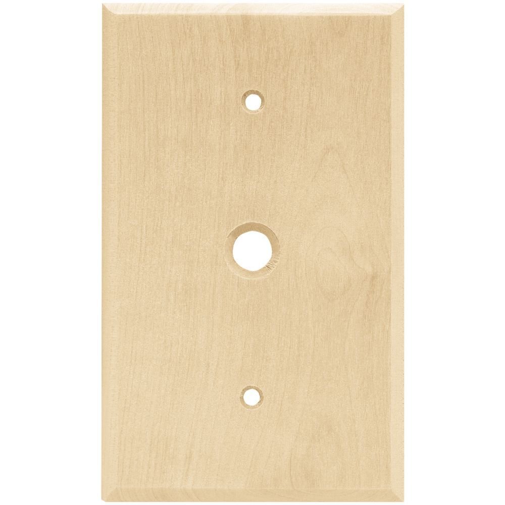 Liberty Hardware Single Cable Outlet in Unfinished Birch Wood