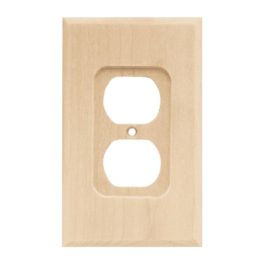 Liberty Hardware Single Duplex Outlet in Unfinished Birch Wood