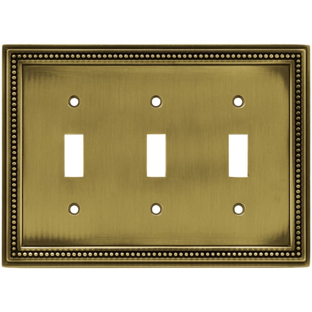 Liberty Hardware Triple Toggle in Tumbled Antique Brass