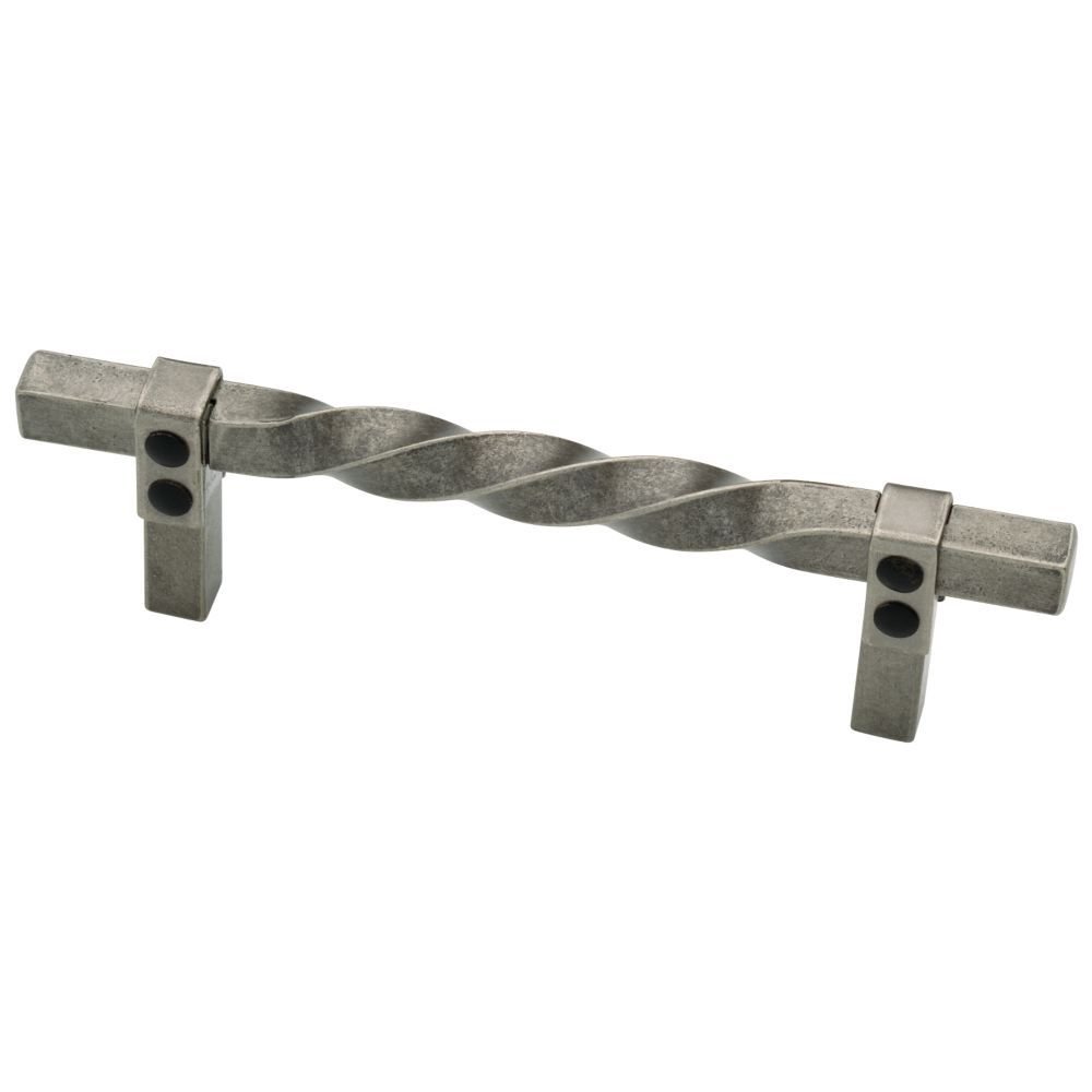 Liberty Hardware 3 1/2" Twisted Pull in Tumbled Pewter