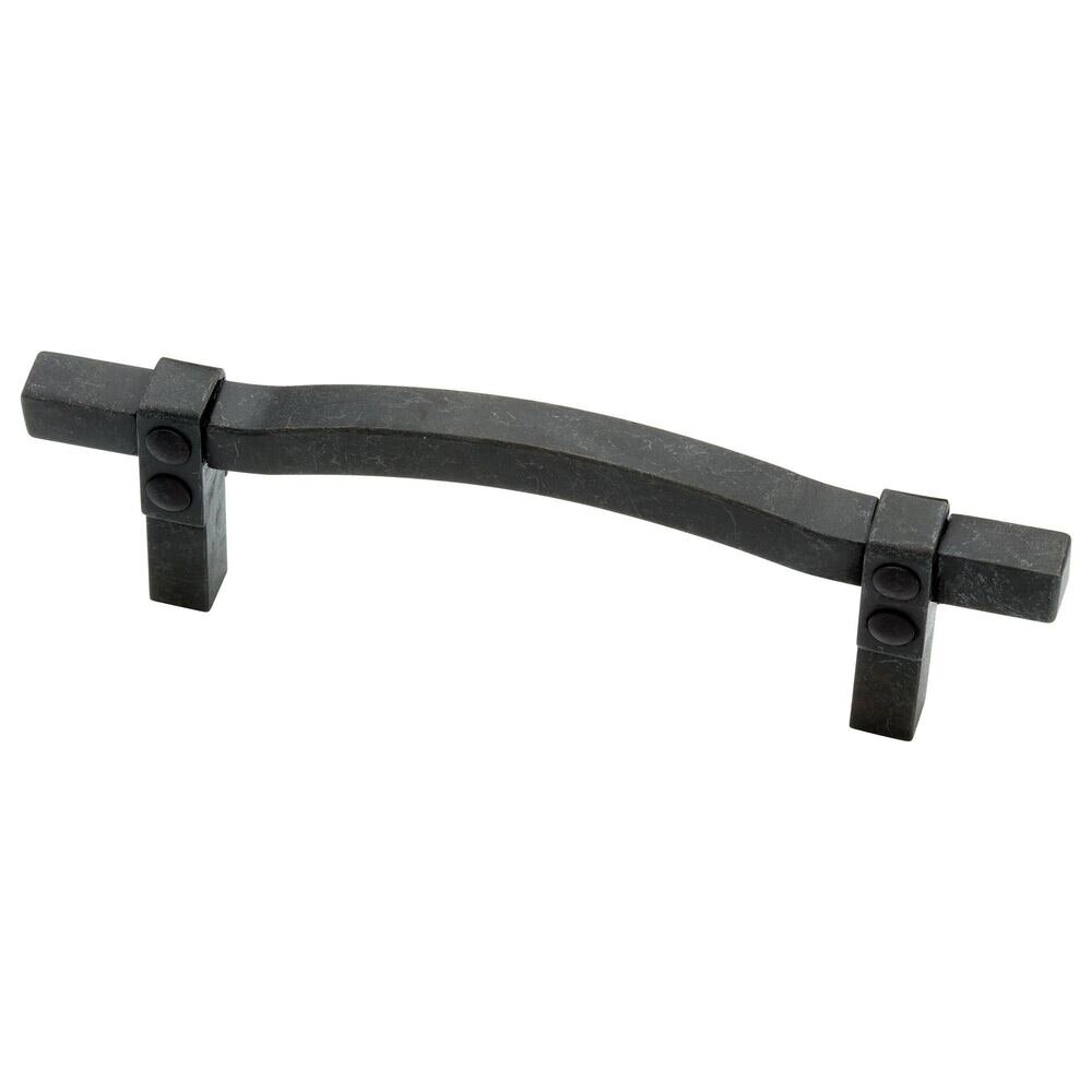Liberty Hardware 3 1/2" Curved Rivited Pull in Wrought Iron
