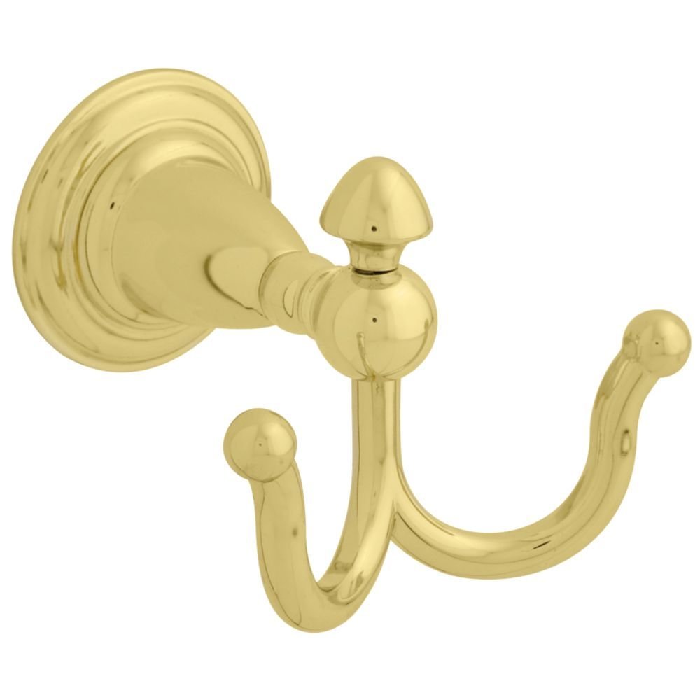 Liberty Hardware Double Robe Hook in Polished Brass
