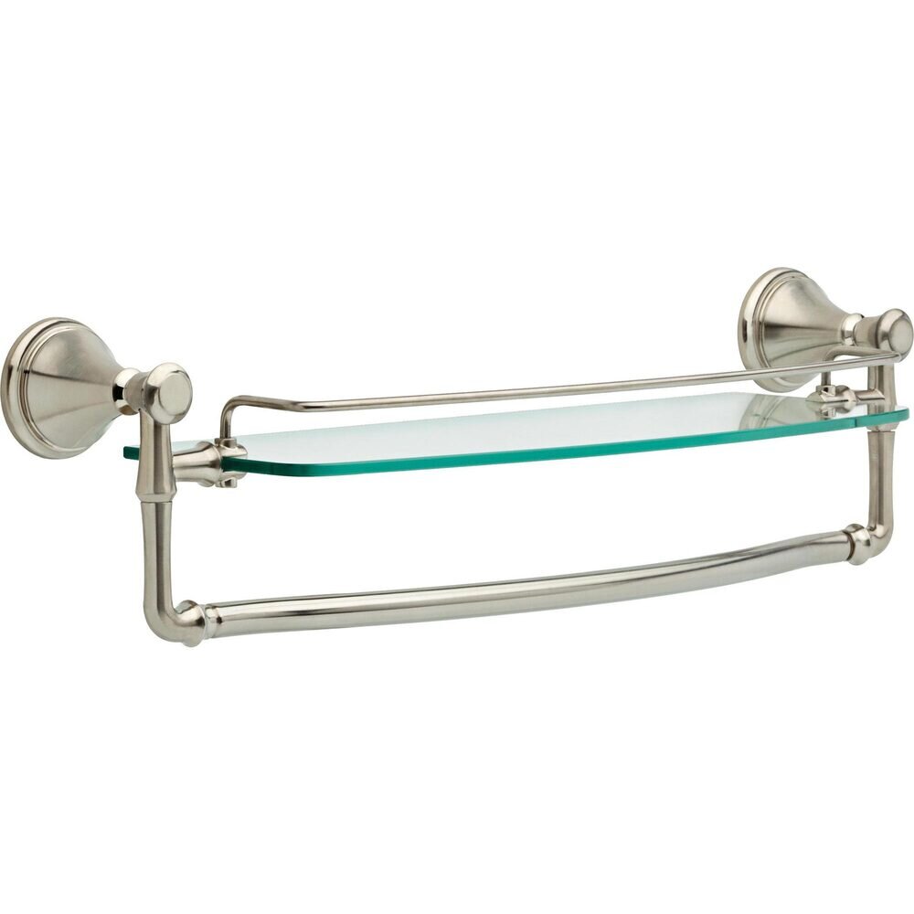 Liberty Hardware 18" Glass Shelf in Brilliance Stainless Steel