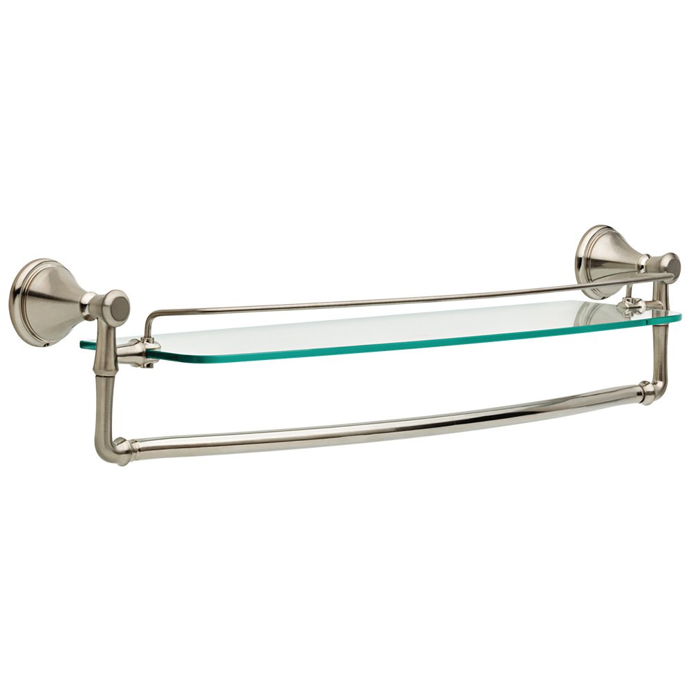 Liberty Hardware 24" Glass Shelf in Brilliance Stainless Steel