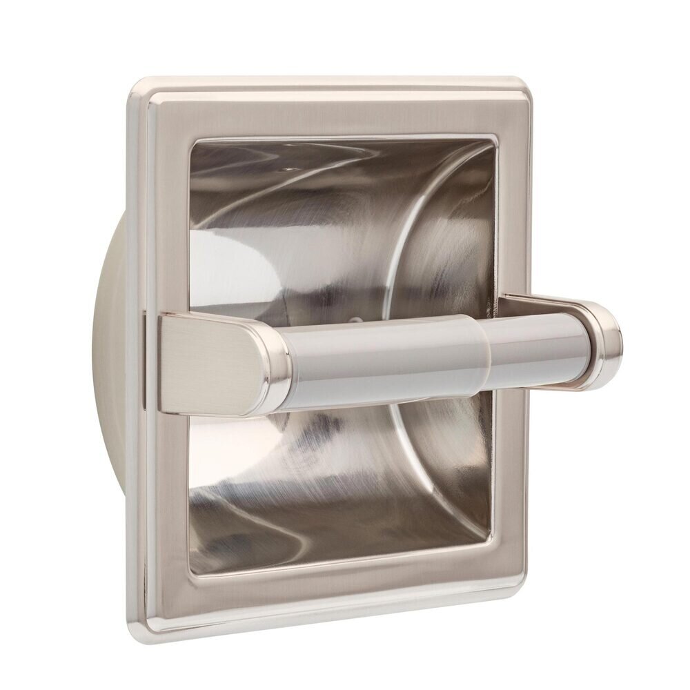 Liberty Hardware Paper Holder with Beveled Edges in Satin Nickel