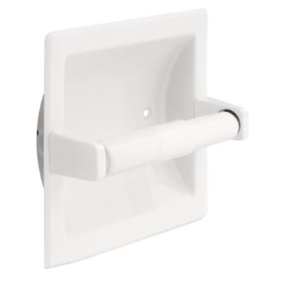 Liberty Hardware Recessed Toilet Paper Holder in White