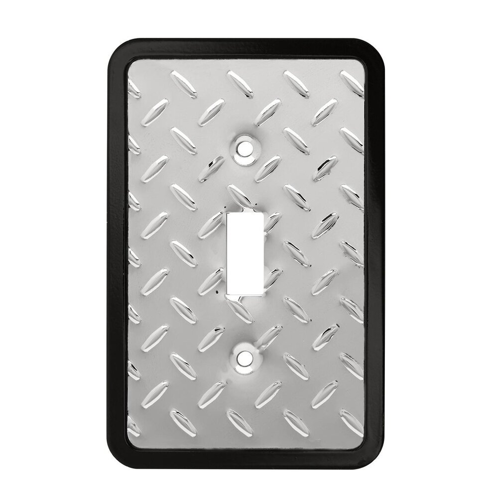 Liberty Hardware Diamond Plate Single Toggle Wall Plate in Polished Chrome