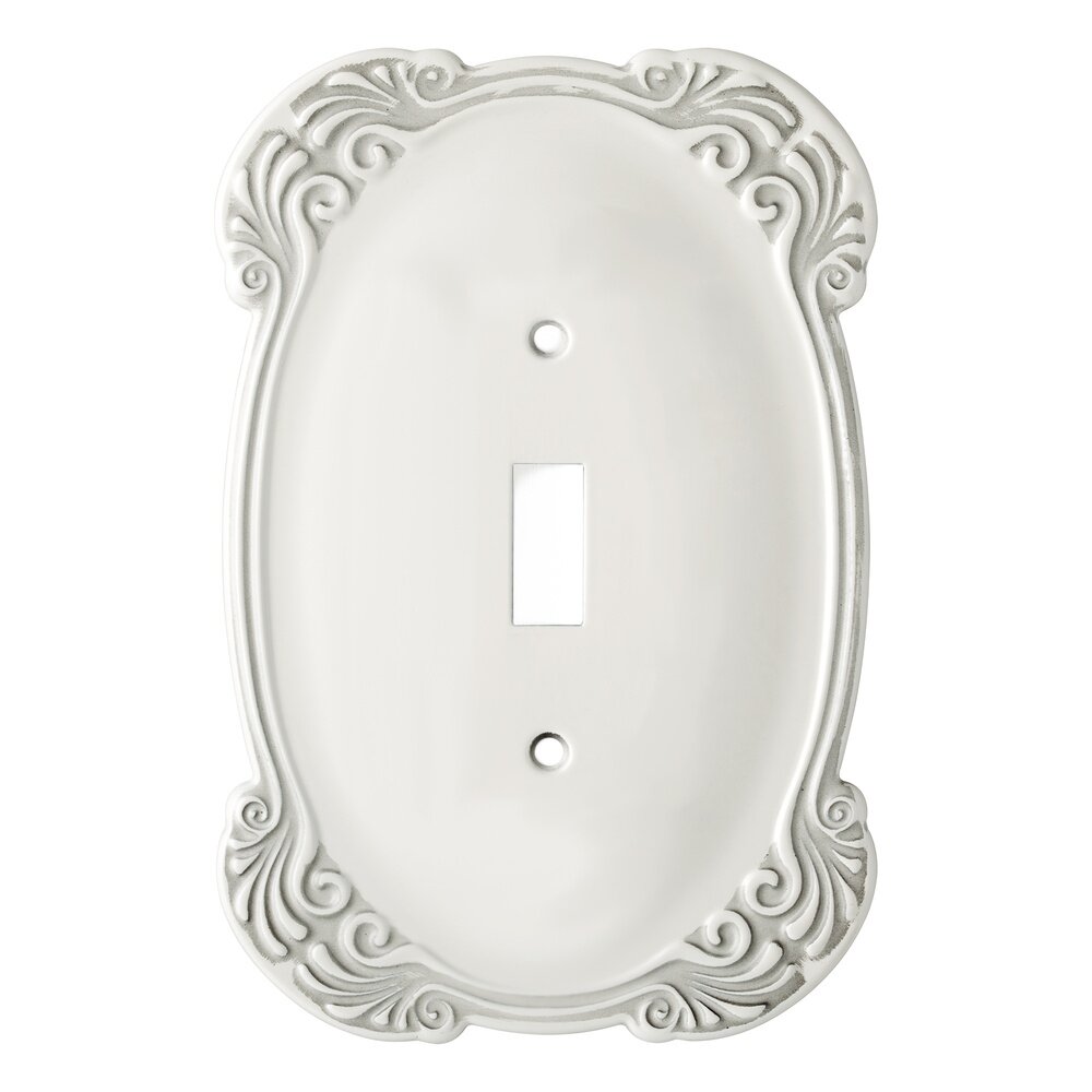 Liberty Hardware Arboresque Single Toggle Wall Plate in White Antique