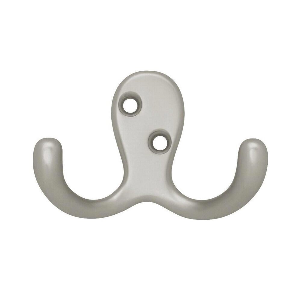 Liberty Hardware Double Prong Robe Hook in Matte Nickel