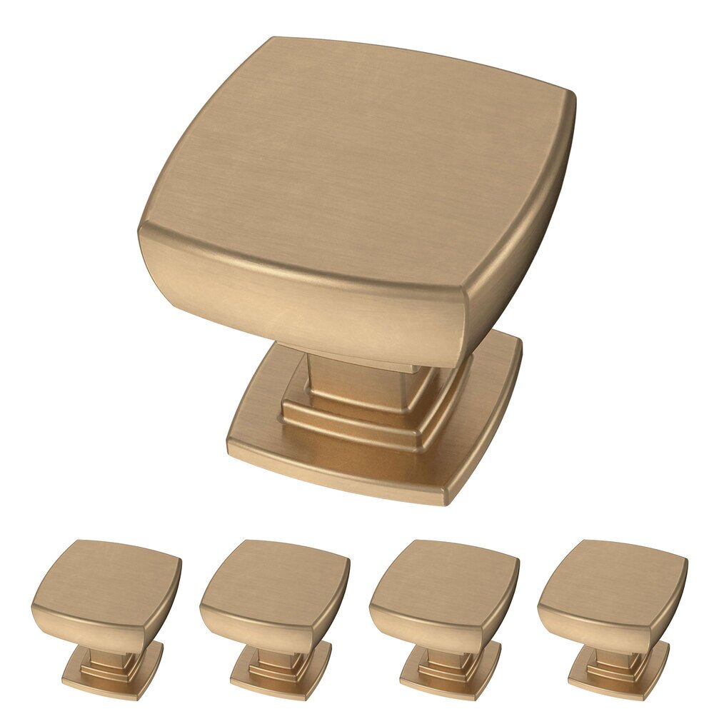 Liberty Hardware 1-1/8" (29mm) Parow Knob (5 Pack) in Champagne Bronze Antimicrobial