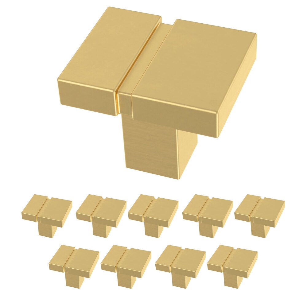 Liberty Hardware 1-1/4" (32mm) Asymmetric Notched Knob (10 Pack) in Brushed Brass