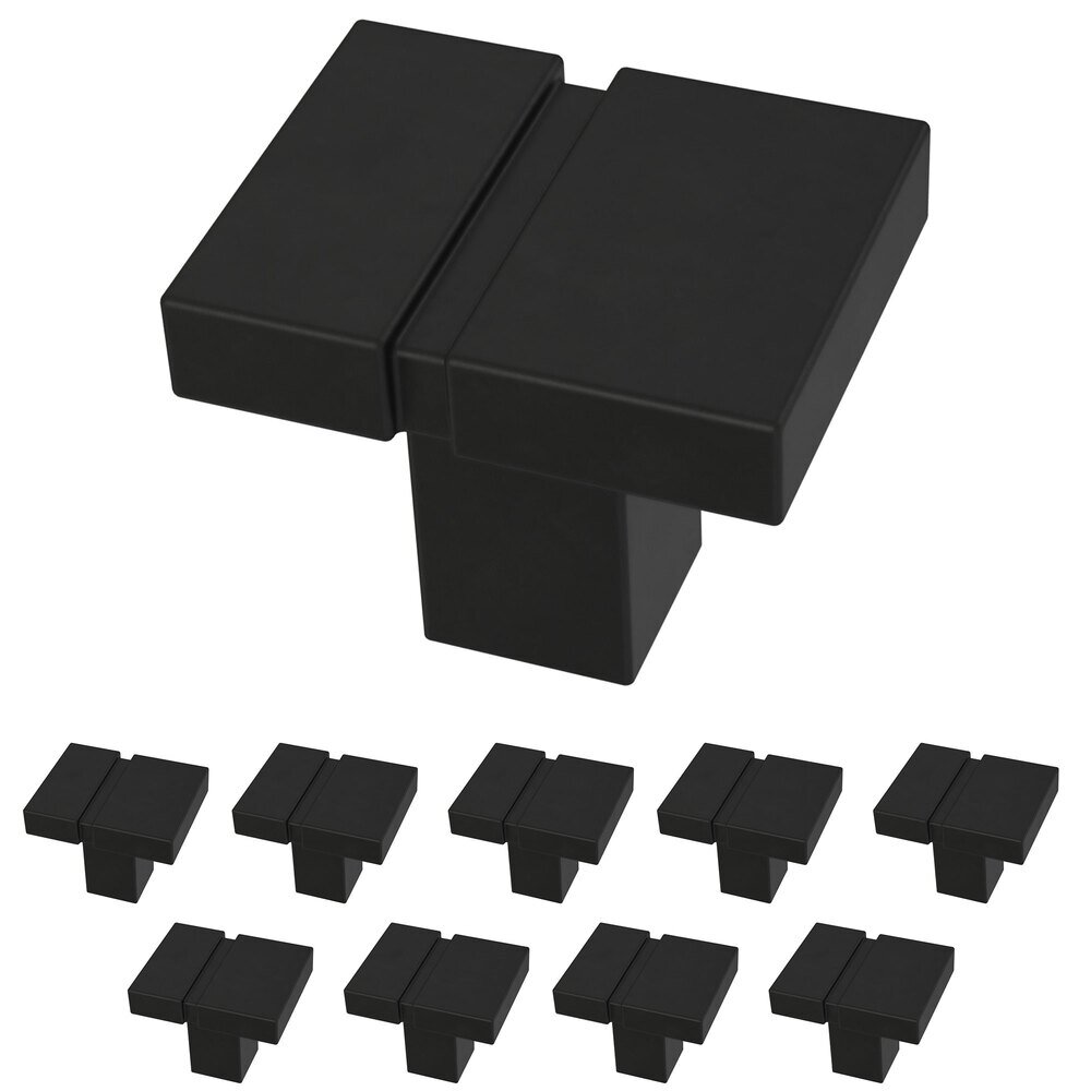 Liberty Hardware 1-1/4" (32mm) Asymmetric Notched Knob (10 Pack) in Matte Black