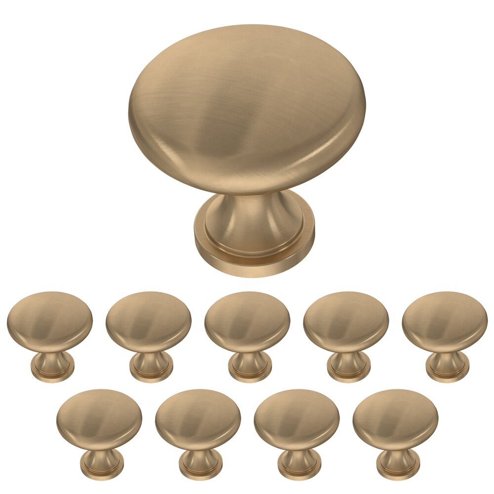 Liberty Hardware 1-1/4" (32mm) Aluminum Mushroom Knob (10 Pack) in Champagne Bronze