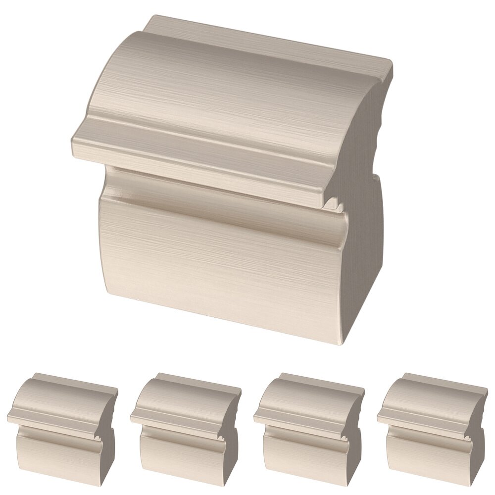 Liberty Hardware 1" (25mm) Classic Curve Knob (5 Pack) in Satin Nickel (Matte)