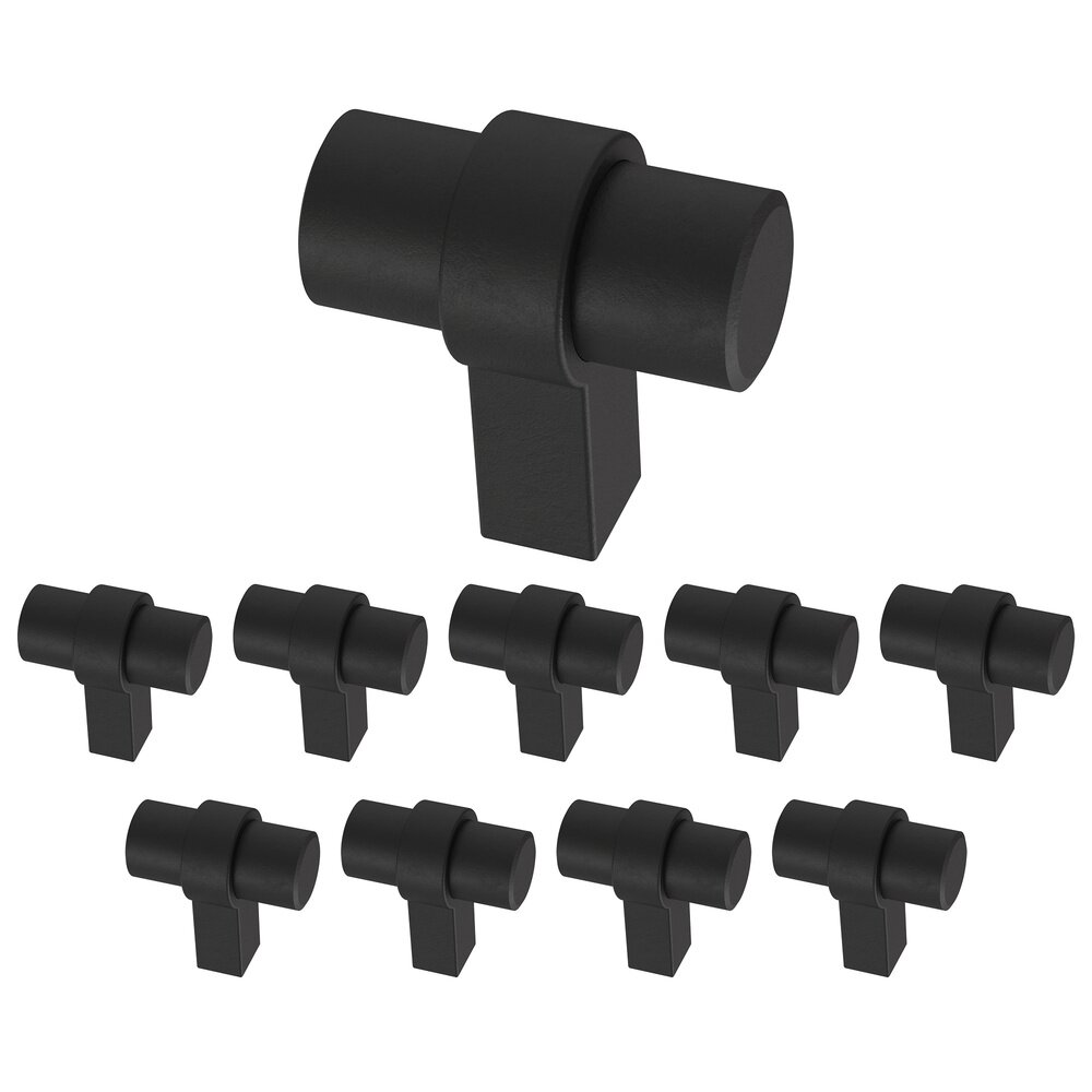 Liberty Hardware 1-1/4" (32mm) Simple Wrapped Bar Knob (10 Pack) in Matte Black