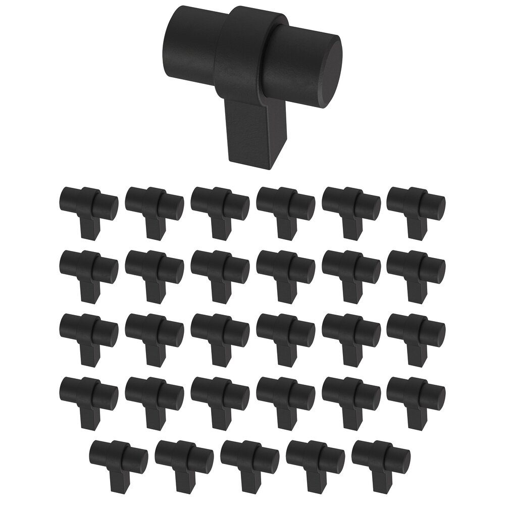Liberty Hardware 1-1/4" (32mm) Simple Wrapped Bar Knob (30 Pack) in Matte Black
