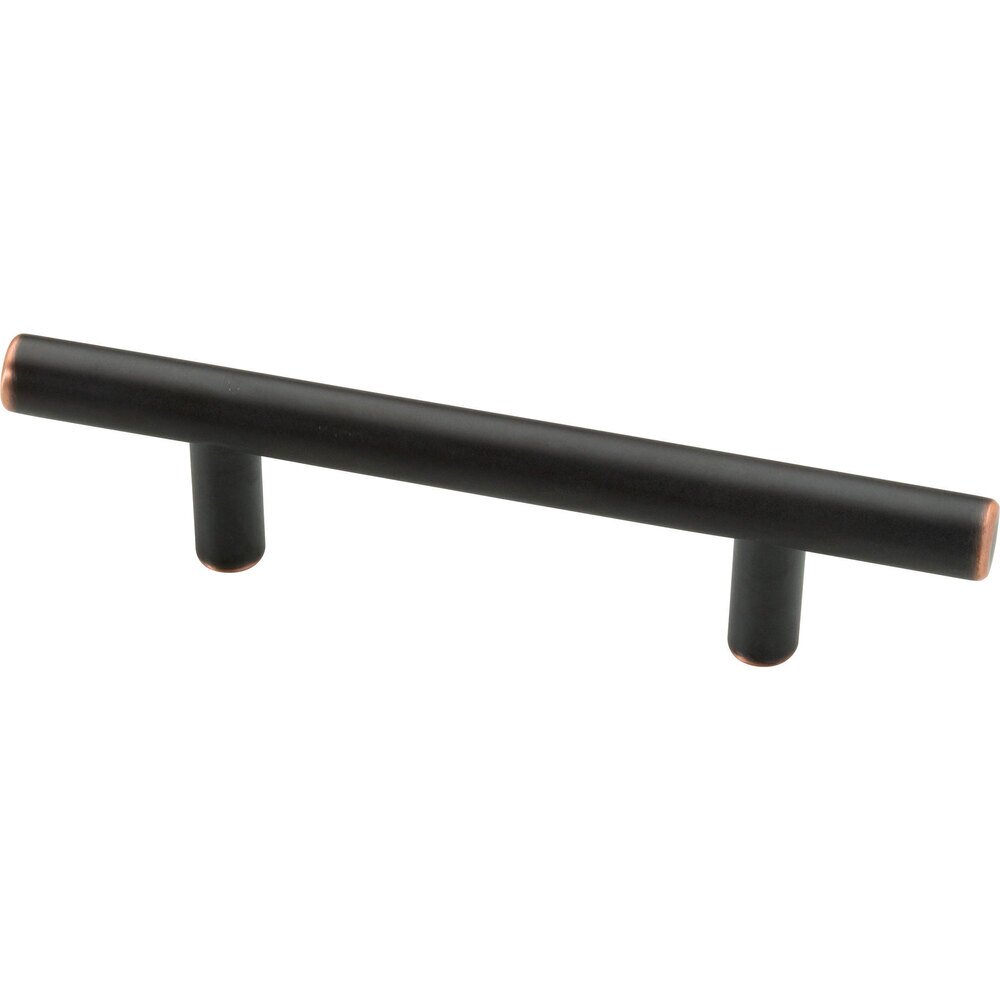 Liberty Hardware 3" Steel Bar Pull in Bronze With Copper Highlights