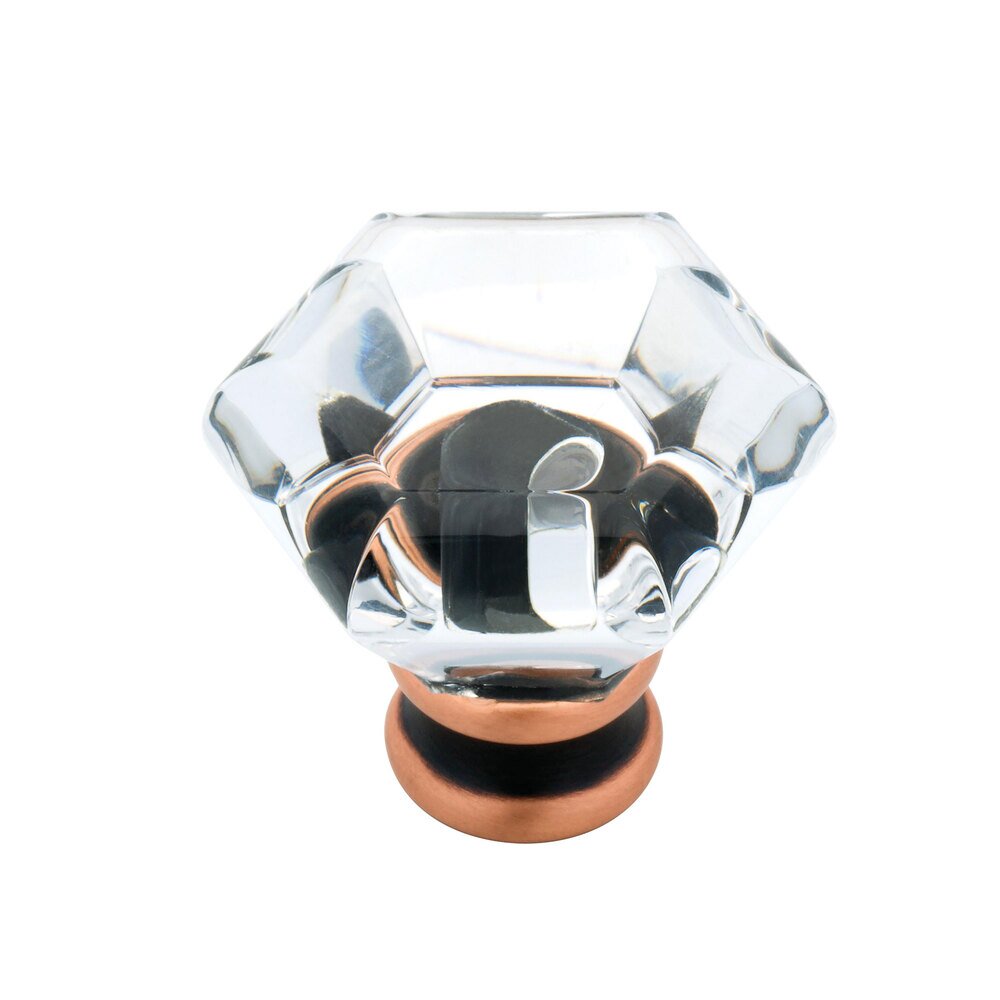 Liberty Hardware 1-1/4" (32mm) Acrylic Faceted Knob in Bronze With Copper Highlights and Clear