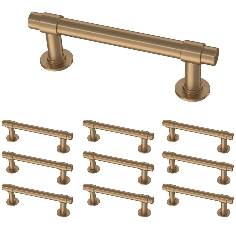 Liberty Hardware (10 Pack) 3" (76mm) Centers Straight Bar Pull in Champagne Bronze