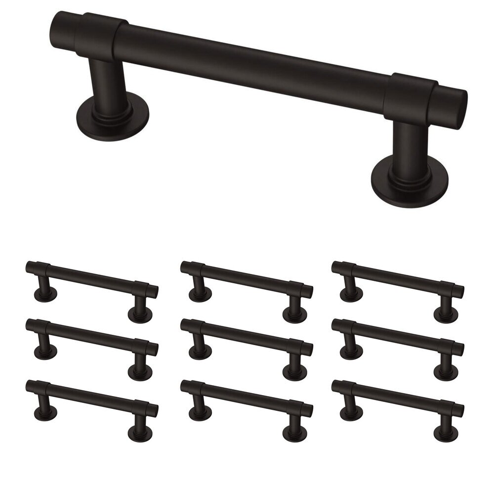 Liberty Hardware (10 Pack) 3" (76mm) Centers Straight Bar Pull in Matte Black