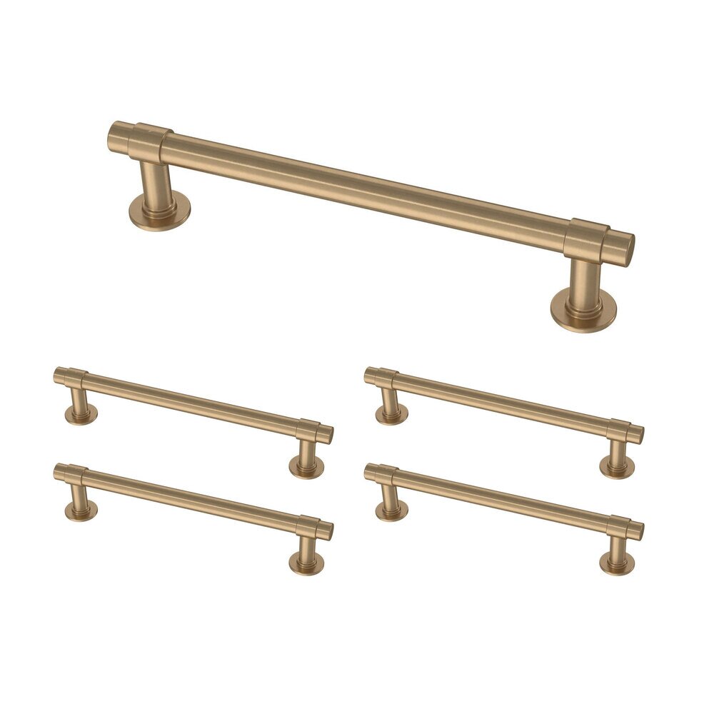 Liberty Hardware (5 Pack) 5 1/16" (128mm) Centers Francisco Pull in Champagne Bronze Antimicrobial