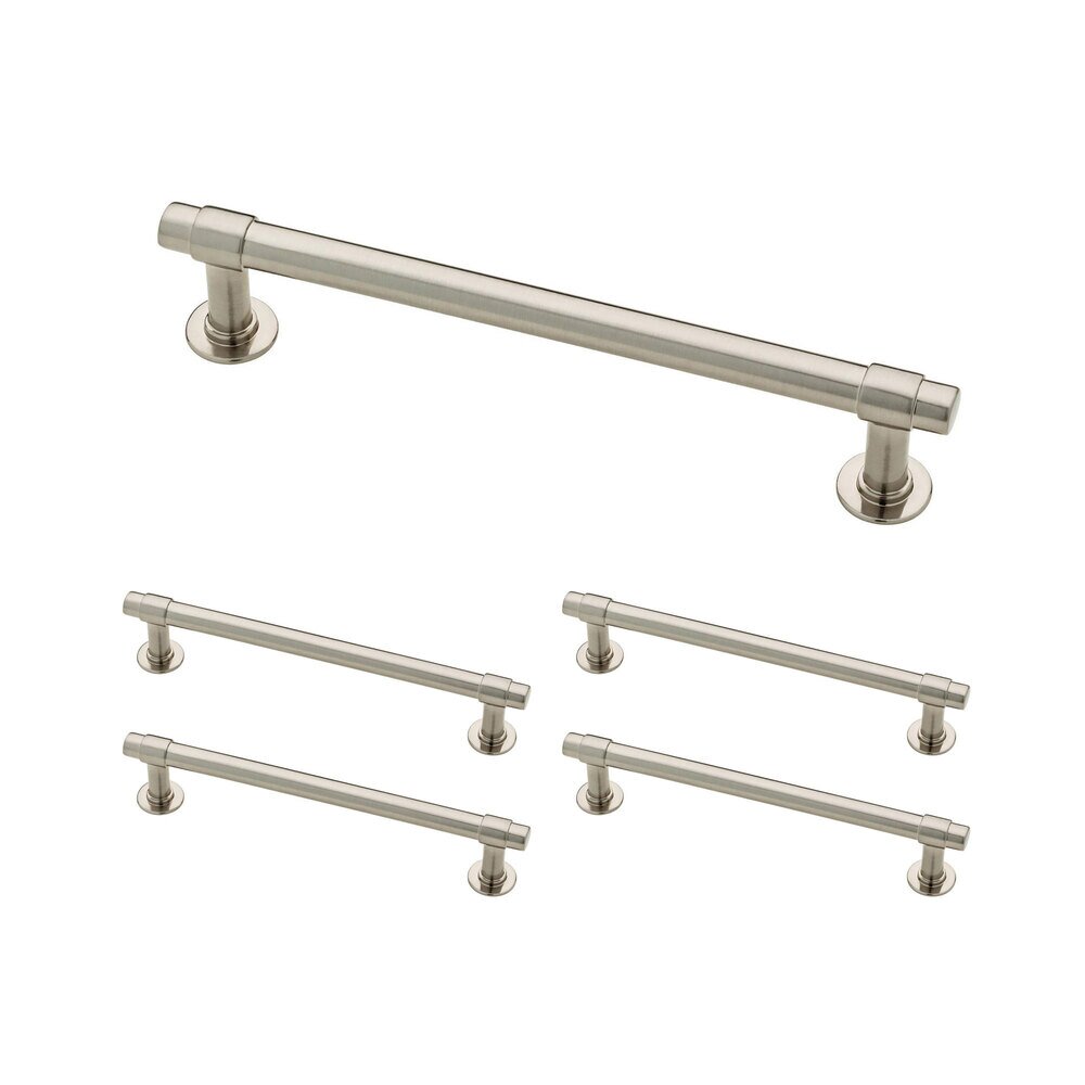 Liberty Hardware (5 Pack) 5 1/16" (128mm) Centers Francisco Pull in Satin Nickel Antimicrobial