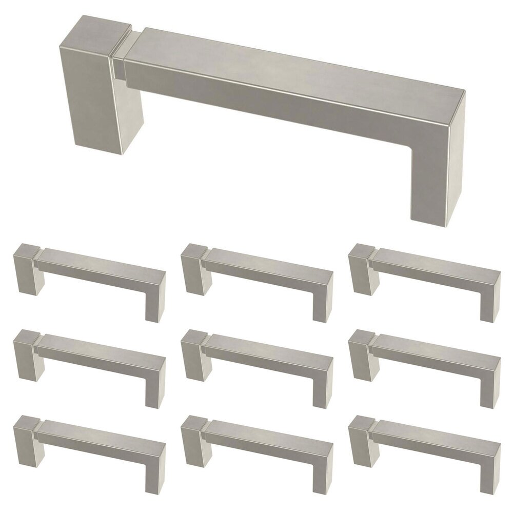 Liberty Hardware (10 Pack) 3" (76mm) Centers Asymmetric Notched Pull in Brushed Nickel