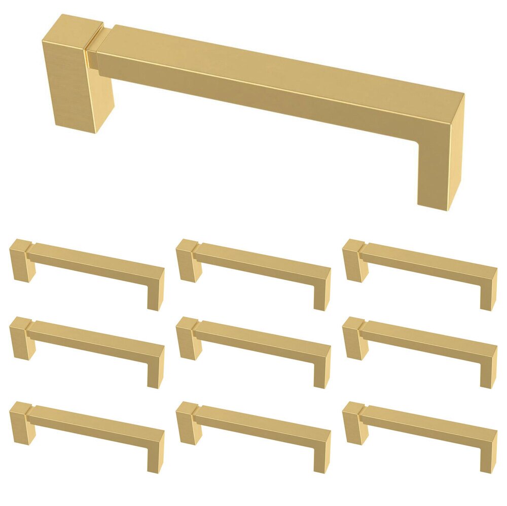 Liberty Hardware (10 Pack) 3 3/4" (96mm) Centers Asymmetric Notched Pull in Brushed Brass