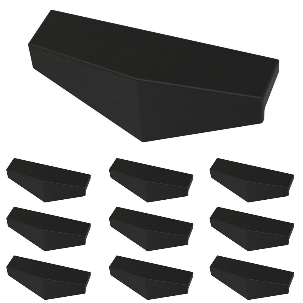 Liberty Hardware (10 Pack) 3" (76mm) and 3 3/4" (96mm) Centers Dual Mount Half Diamond Pull in Matte Black