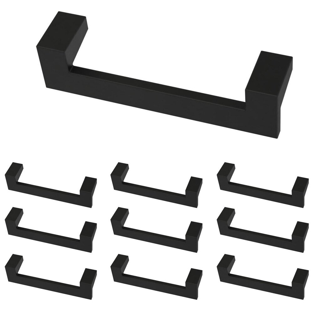 Liberty Hardware (10 Pack) 3 3/4" (96mm) Centers Mirrored Pull in Matte Black
