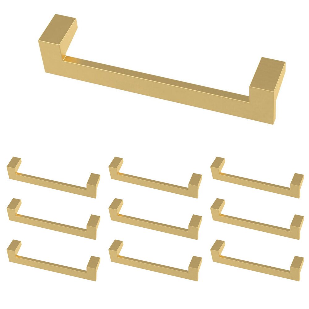 Liberty Hardware (10 Pack) 5 1/16" (128mm) Centers Mirrored Pull in Brushed Brass