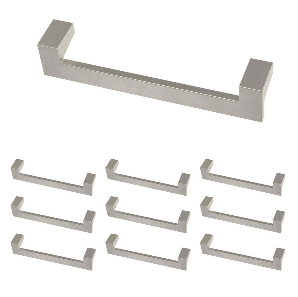 Liberty Hardware (10 Pack) 5 1/16" (128mm) Centers Mirrored Pull in Brushed Nickel