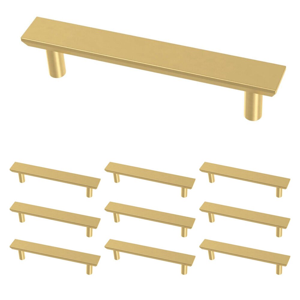 Liberty Hardware (10 Pack) 3 3/4" (96mm) Centers Simple Chamfered Pull in Brushed Brass